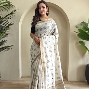 Premium Pure <strong>Loom</strong> <strong>Saree</strong> with Worli Embroidery Copper Zari Border And Zari Woven Pallu Designer Ethnic <strong>Saree</strong> BY Royal Export - Product Image 1