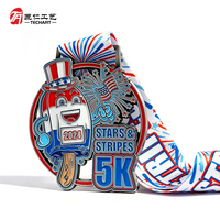 Médaille de marathon 5K personnalisée en émail souple, récompense sportive en métal, médaille de finisseur de course avec ruban