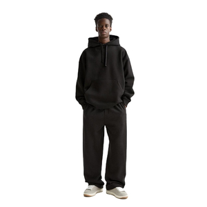Ensemble de survêtements streetwear amples avec logo brodé, sweats à capuche et pantalons de survêtement surdimensionnés, personnalisés, 500 g/m², 100 % coton respirant - Product Image 1