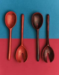 Cuillère en résine artisanale moderne avec bol rond artistique, manche décoratif unique, ustensile de service de cuisine haut de gamme pour table à manger - Product Image 6