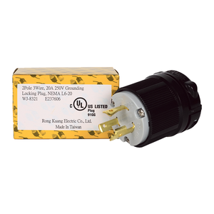 Prise de verrouillage Hubbell compatible WJ-8321 NEMA L6-20 à 3 prises, conçue avec précision pour une utilisation industrielle dans les équipements de soudage - Product Image 5