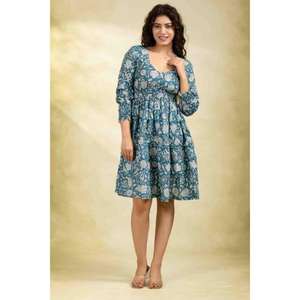 ชุดเดรสสั้นพิมพ์ลายดอกไม้สำหรับผู้หญิง, มินิเดรสฤดูร้อนสไตล์โบฮีเมียนน่ารัก, ชุดวันหยุดลำลอง, ชุดลำลองอินเทรนด์ - Product Image 4