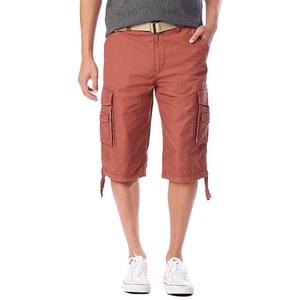 Pantalones holgados de algodón para hombre, pantalón informal hasta la rodilla, con bolsillos, de sarga, con cremallera, Cargo - Product Image 1