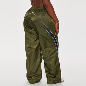 กางเกงวอร์มลำลองสำหรับผู้หญิงที่มีสไตล์ พร้อมแถบข้างตัดสีและซิปตกแต่ง กางเกงและกางเกงขายาวสำหรับผู้ชาย - Product Image 2