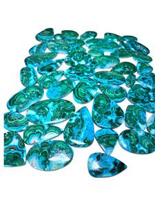 Lot en gros de cabochons de chrysocolle et malachite très demandés – Pierres précieuses en vrac de chrysocolle et malachite pour la lithothérapie - Product Image 6