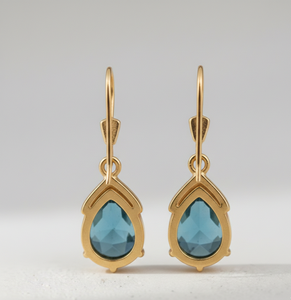 Handmade 925 Silver 18K Gold Plated Labradorite Earrings Pear Stone 5 Inch Dangle Earrings Boho <b>Jewellery</b> <b>Indian</b> Silver Earring - Product Image 4