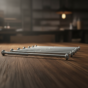 PDC Double Ended Metric/Inch Wood <b>Screws</b> M6-M12 Diameter Slotted Head Partial Thread Class 4.8 6.8 Zinc Plated Carbon Steel DIN - Product Image 1