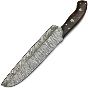 Couteau de chef en acier Damas forgé à la main, écologique, de qualité supérieure, avec manche en bois, ambidextre, style moderne, passe au lave-vaisselle - Product Image 5
