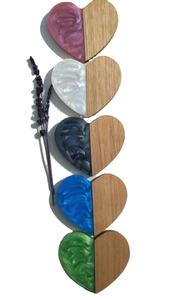 Dessous de verre élégants en bois d'acacia et en résine, sous-verres ronds pour le salon, le bar et le café - Product Image 4