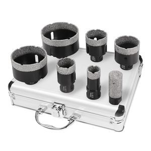 Set di 7 punte diamantate per trapano 25-76mm e punte a dito da 25mm, kit seghe a tazza brasate sottovuoto per piastrelle - Product Image 1