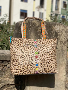 Bolsos de mano de piel de vaca con estampado animal auténtico para mujer, bolsos de hombro de vaquera de gran capacidad de estilo Vintage de alta calidad, novedad - Product Image 3
