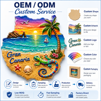 Imán de Resina 3D Personalizado para Refrigerador, Recuerdo de Gran Canaria, España, Imán con Relieve de Lagarto de Playa, Venta al por Mayor para Tiendas de Regalos Turísticos y Decoración