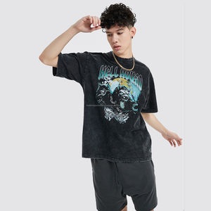 เสื้อยืดโอเวอร์ไซส์ผู้ชาย พิมพ์ลายยางนูน สไตล์สตรีท คอกลม แขนสั้น ผ้าคอตตอนเจอร์ซีย์ ซักทำความสะอาดง่าย เป็นมิตรต่อสิ่งแวดล้อม - Product Image 2