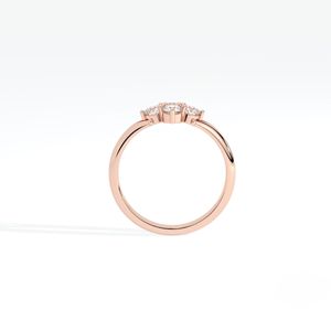 แหวนหมั้นเพชรเดี่ยวเพาะเลี้ยงในห้องปฏิบัติการ เพชรเม็ดเดียว ทองคำขาว 10k แหวนแต่งงานเพชรรูปไข่ CVD น่ารัก RITZIN ของขวัญสำหรับเธอ - Product Image 6