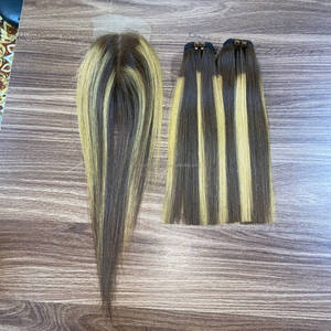 Extensiones de cabello liso natural vietnamita de alta demanda con trama y cierre de encaje, pelucas frontales de encaje de cabello humano - Product Image 1