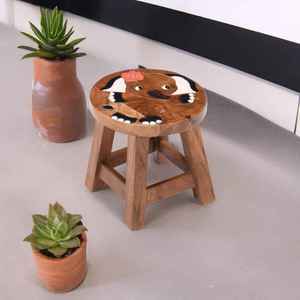 Creative Cartoon Kids <b>Stool</b> Wooden Cute <b>Animal</b> Seat Modern Design Tabletop Installation Furniture Decoration for Living Room - Product Image 1