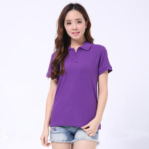 Chemises pour femmes à manches courtes, 17 couleurs, 180g, 65% coton, 35% polyester, respirantes, logo personnalisé, vierges, pour le golf - Product Image 4