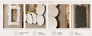Espejo de Pared con Diseño de Burbujas, Espejo Decorativo Rectangular para Baño, Dormitorio, Sala de Estar, Moderno |   Elegante Soporte de Pared de 41*31 Pulgadas - Product Image 5