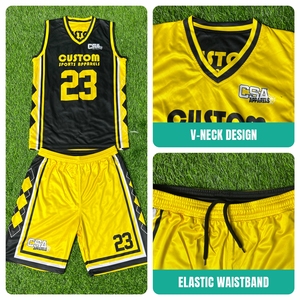 Conjunto de Uniforme de Baloncesto Personalizado CSA 2026, Calidad Premium, Sublimado, Sin Mangas, Unisex, para Adultos, Tela de Malla - Product Image 3