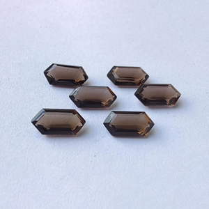 ควอตซ์รมควันคุณภาพ AAA+ ทรงหกเหลี่ยมขนาดใหญ่เจียระไนอย่างประณีต สำหรับทำเครื่องประดับ - Product Image 1