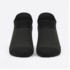 No Show Ankle <b>Socks</b> <b>Black</b> Breathable Knitted Running <b>Socks</b> for Adults Summer Season - Product Image 1