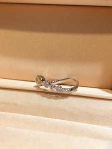 Anillo de Eternidad Completo Romántico con Moissanita Amarilla en Corte Pera y Redondo, Plata 925 Original, Estilo Único y Exclusivo, Joyería Sorpresa - Product Image 5