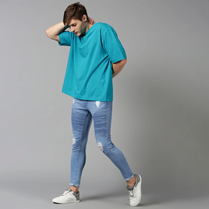 เสื้อยืดโอเวอร์ไซส์ผู้ชายผ้าฝ้าย 100% พิมพ์ลายโลโก้ ไซส์พลัส เสื้อยืดไซส์ใหญ่พิเศษ ทรงหลวม เสื้อยืดผู้ชาย ROCKHINT - Product Image 2