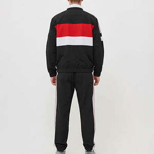 Ensemble de survêtement 2 pièces coupe-vent imprimé, coupe décontractée, mi-lourd, avec panneaux cousus, à capuche, style streetwear, idéal pour l'hiver – Vente chaude - Product Image 2