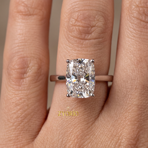 Classic Cushion Cut Engagement <b>Ring</b> in 14K <b>Gold</b> Solitaire Wedding <b>Ring</b> - Product Image 4