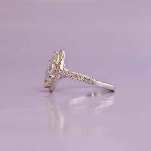 Anillo de Plata 925 con Moissanita, Corte Marquesa, Aspecto de Diamante VVS, Elegante Joyería de Compromiso para Regalo de Boda - Product Image 1