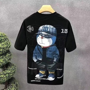 เสื้อยืดผู้ชายสไตล์วินเทจ ผ้าถักเนื้อแน่น พิมพ์ลายสกรีน ทรงโอเวอร์ไซส์ เป็นมิตรต่อสิ่งแวดล้อม ป้องกันขนร่วง แห้งเร็ว ขายส่ง - Product Image 4