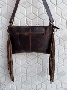 Bolso de Mano de Cuero con Flecos y Grabado a Mano, Diseño 2026, Elegante, de Cuero Vacuno, Color Marrón, Multiusos para Mujer - Product Image 4