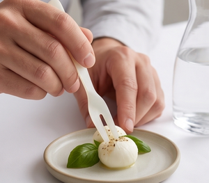 Ensemble de fourchettes minimalistes en nacre réutilisables, finition mate, couleur blanche, pour la maison et la cuisine - Product Image 5