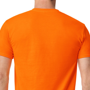เสื้อยืดผู้ชายสีส้มสำหรับผู้ใหญ่ ผ้าฝ้ายพรีเมียม คอกลม แขนสั้น สไตล์ลำลอง เสื้อเปล่าสำหรับสกรีนโลโก้ ขายส่งเสื้อผ้า - Product Image 4