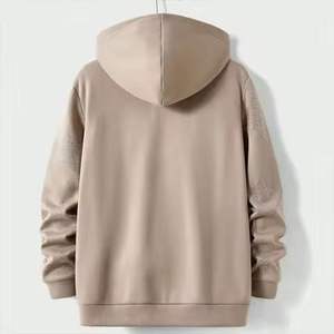 Sudadera con capucha personalizada para hombre, de felpa gruesa, con cremallera completa, estilo urbano, con pedrería y logotipo. - Product Image 3