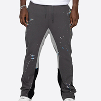 Pantalon de survêtement évasé ample pour homme avec logo personnalisé, coupe droite, rayures larges, style baggy