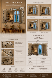 Venetian Large Size full big Wall Mirror Etched Floral Beveled <b>Frame</b> <b>Antique</b> Silver Full Length Decorative Luxury Handmade Home - Product Image 5