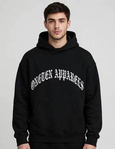 Sudadera con capucha de invierno para hombre, 100% algodón, corte regular, forro polar, con cremallera completa, bolsillo canguro, color liso, transpirable, con transferencia de calor - Product Image 4