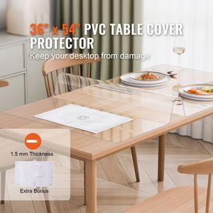 Tovaglia Rettangolare in PVC Trasparente 36 X 54 Pollici, Spessore 1,5 mm, Impermeabile e Monouso - Product Image 1