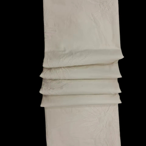 Tela Bordada de Algodón Blanco Premium de Fábrica al por Mayor |   Tela de Algodón con Diseño Floral de Girasoles para Vestidos, Kurtis y Cortinas - Product Image 1