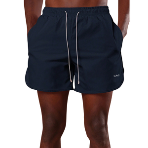 <b>Mens</b> Solid Mid Quick Dry Lightweight Swim <b>Trunks</b> Elastic Waist Drawstring Water Resistant Beach Shorts with Side Pockets - Product Image 3