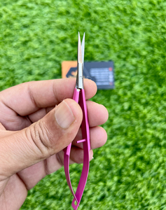 Saaqaans Enterprises Precision Stainless Steel Eyelash Scissors with Perfect Grip Pink Handle Smooth Tip for Eyelash <b>Application</b> - Product Image 3
