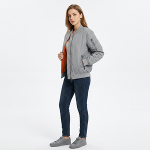 Men's Gray Jacket With Orange Lining Windproof Zipper Closure Casual Style Polyester <b>Material</b> Autumn Wear - Product Image 6