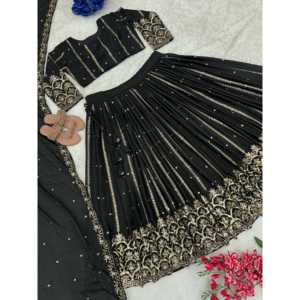 Belle robe de soirée de travail à broderie lourde Lehenga Choli robes de bal élégantes - Product Image 4