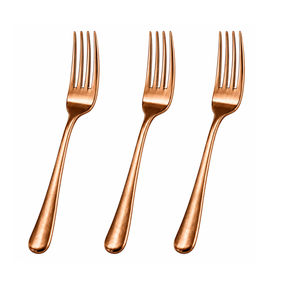 Fourchettes en plastique or rose en gros, couverts jetables robustes or rose pour fêtes, mariages et événements - Product Image 1