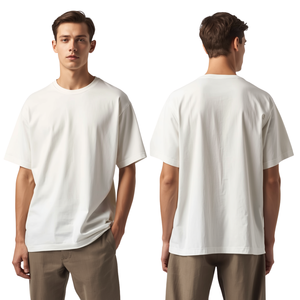 Men Premium Luxury Oversized 220g Eco-Friendly Cotton Short Sleeve Blank T-Shirt - Product Image 4