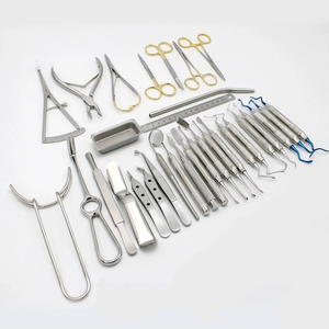 Kit de base d'instruments chirurgicaux pour laparotomie, 33 pièces, avec cassette de stérilisation, plateau, support et boîte en acier inoxydable, CE Classe II - Product Image 6