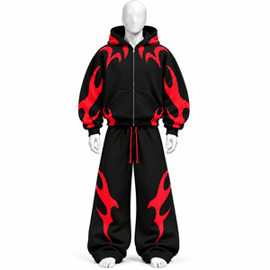 Ensemble de survêtement noir à capuche pour homme, pull à capuche et pantalon avec logo imprimé DTF personnalisé, en promotion - Product Image 4