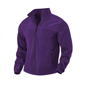 <b>Men's</b> Black Fleece Jacket Full Zip Stand Collar Casual Outdoor Windproof <b>Thermal</b> Coat Regular Fit Autumn Wear - Product Image 3