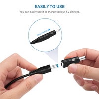 Cable de Alimentación de 5V CC, Cable de Carga USB a Conector CC con 10 Adaptadores para Cargar USB-HUB, Mini Ventilador, Cámara, Reloj Inteligente, Teléfono Móvil